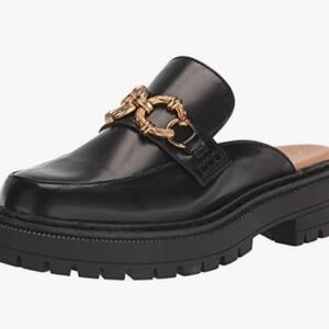 NEW Circus By Sam Edelman Evangeline Black Slip-On Loafers with Gold Size 10